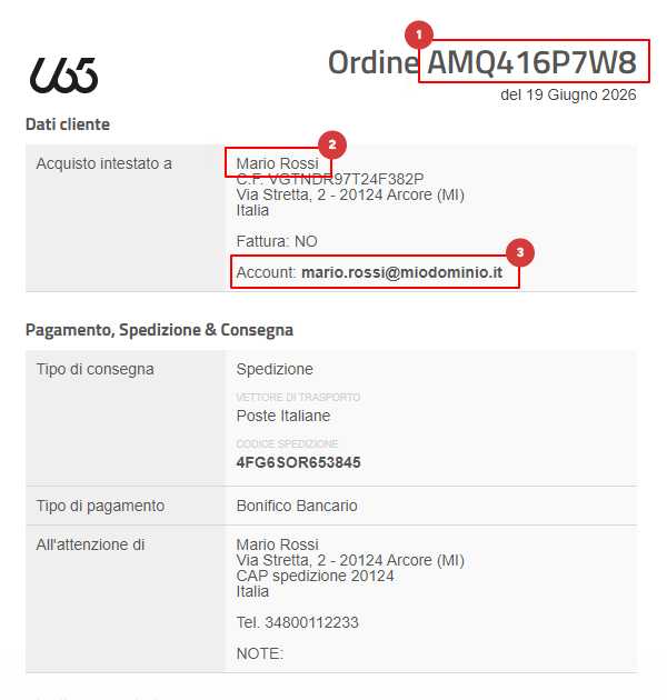 Demo Ordine U65
